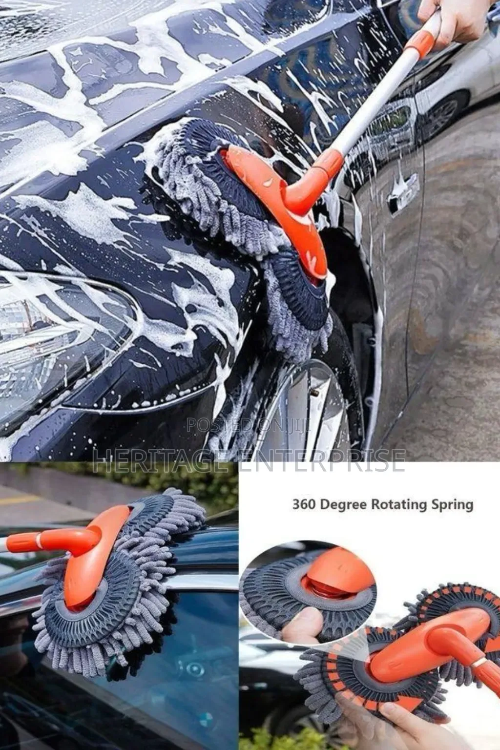 *Double-Headed Car Cleaning Brush Mop, Long Handle Car Washing Tool