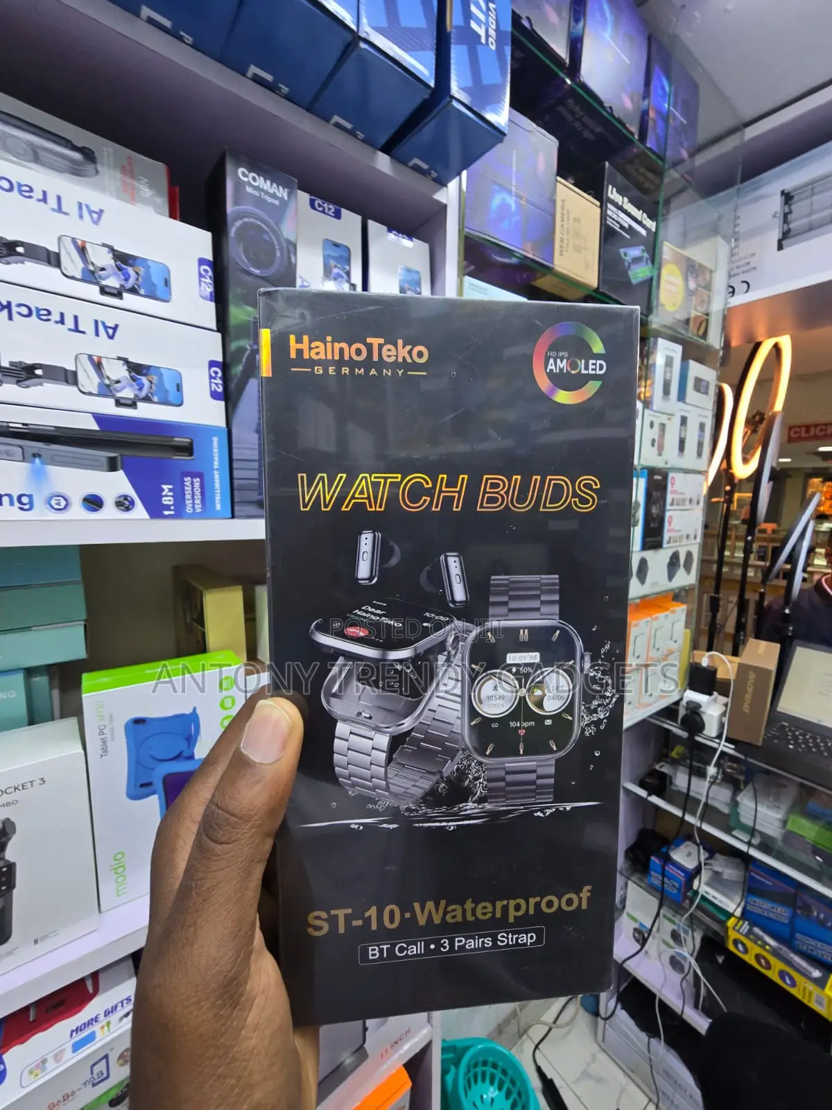 HainoTeko ST-10 AMOLED Smart Watch With Wireless Earphones