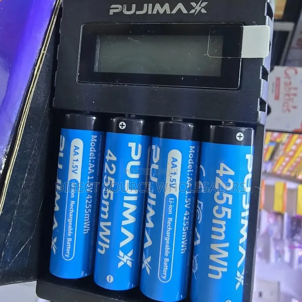 PUJIMAX 1.5V AA Rechargeable Lithium Batteries – 4255mWh High Power.