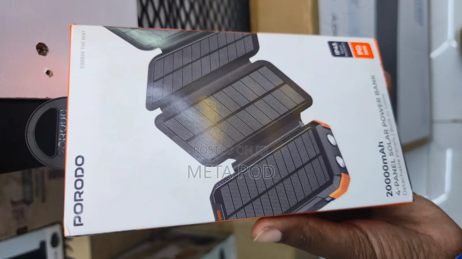Porodo Power Bank 20000mah 4-Panel Solar Bank