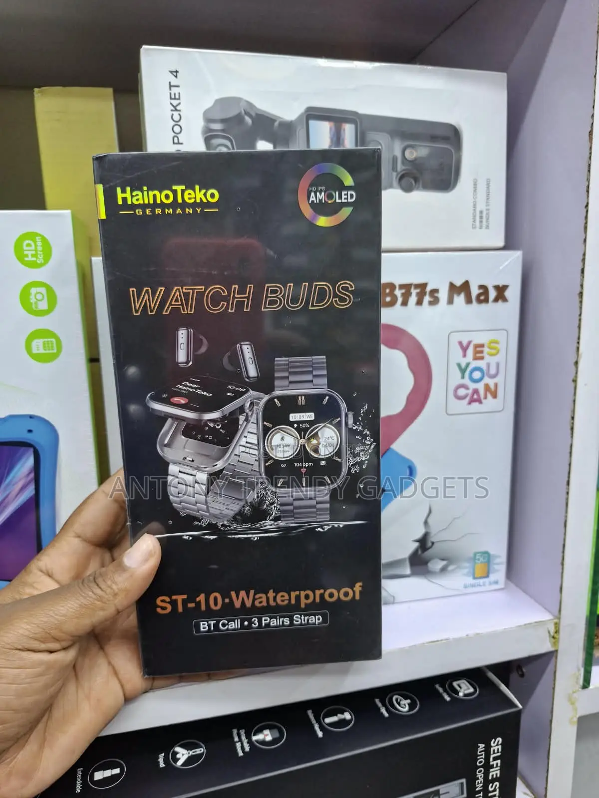 HainoTeko ST-10 Smart Watch With Built-in Bluetooth Earbuds