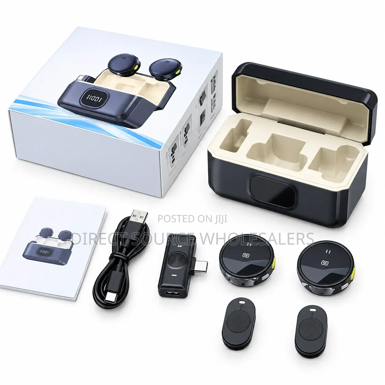 Wireless Clip on Microphone With Compact Charger