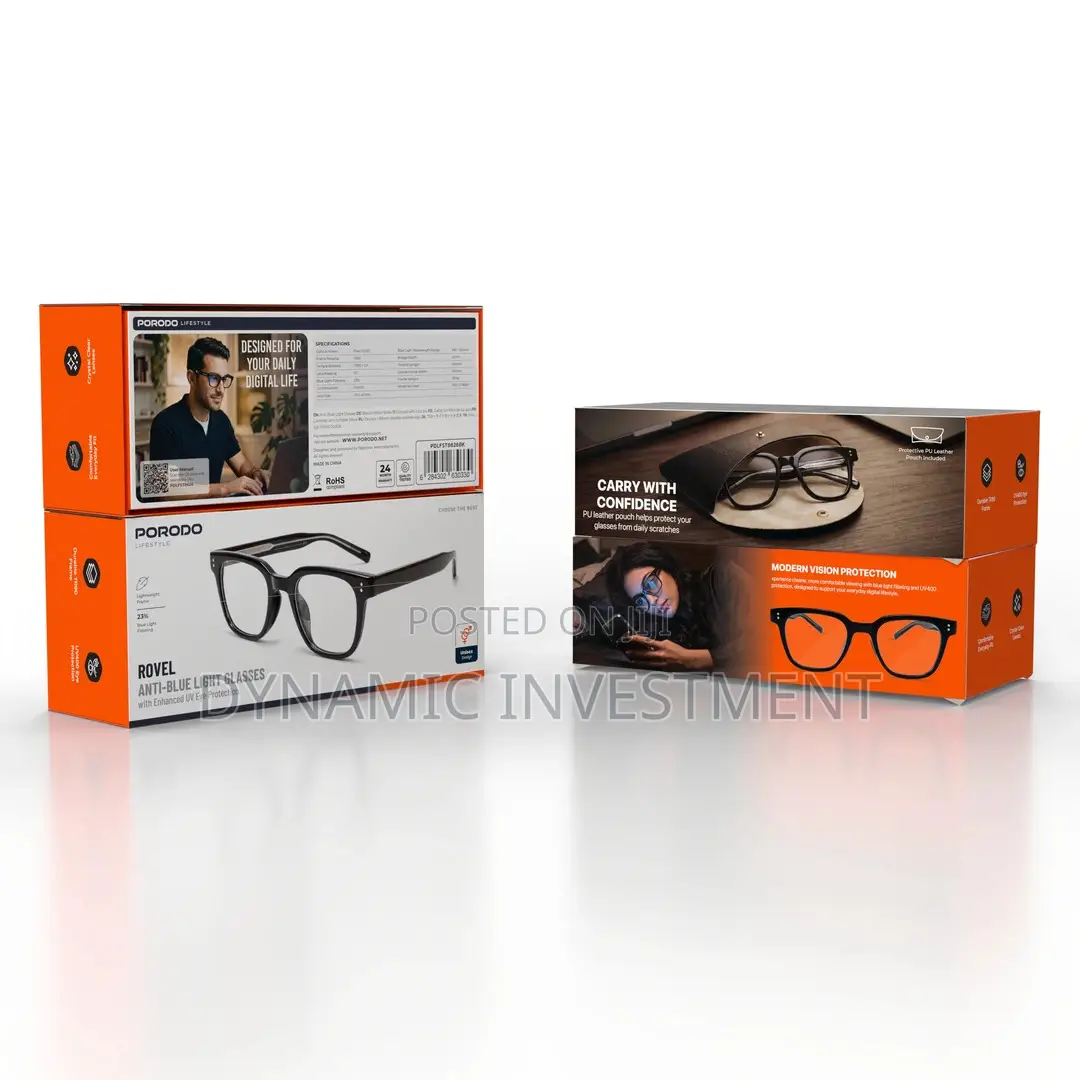 Porodo Lifestyle Anti-Blue Light Glasses Enhanced UV Eye Protection