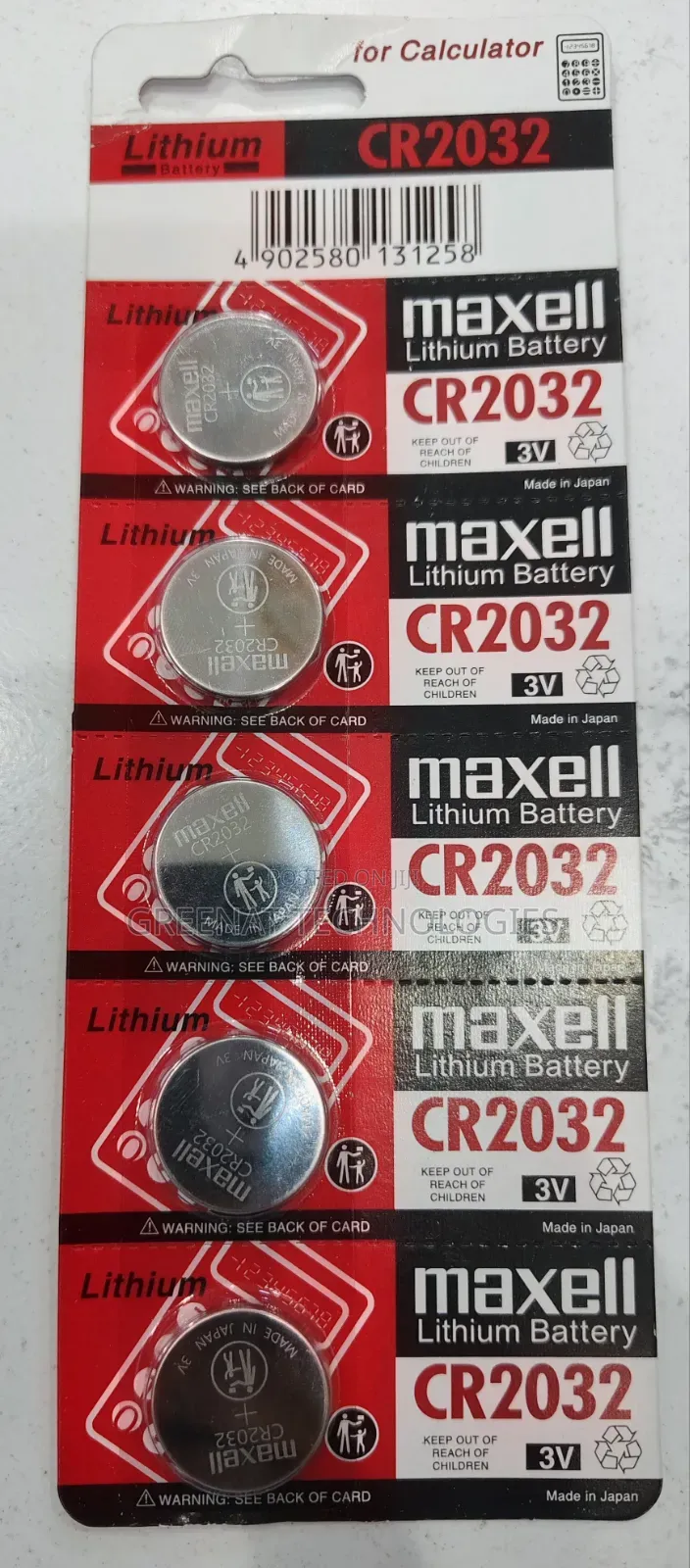 Maxell CR2032 Lithium Battery 3V Calculator Car Key Remote Japan