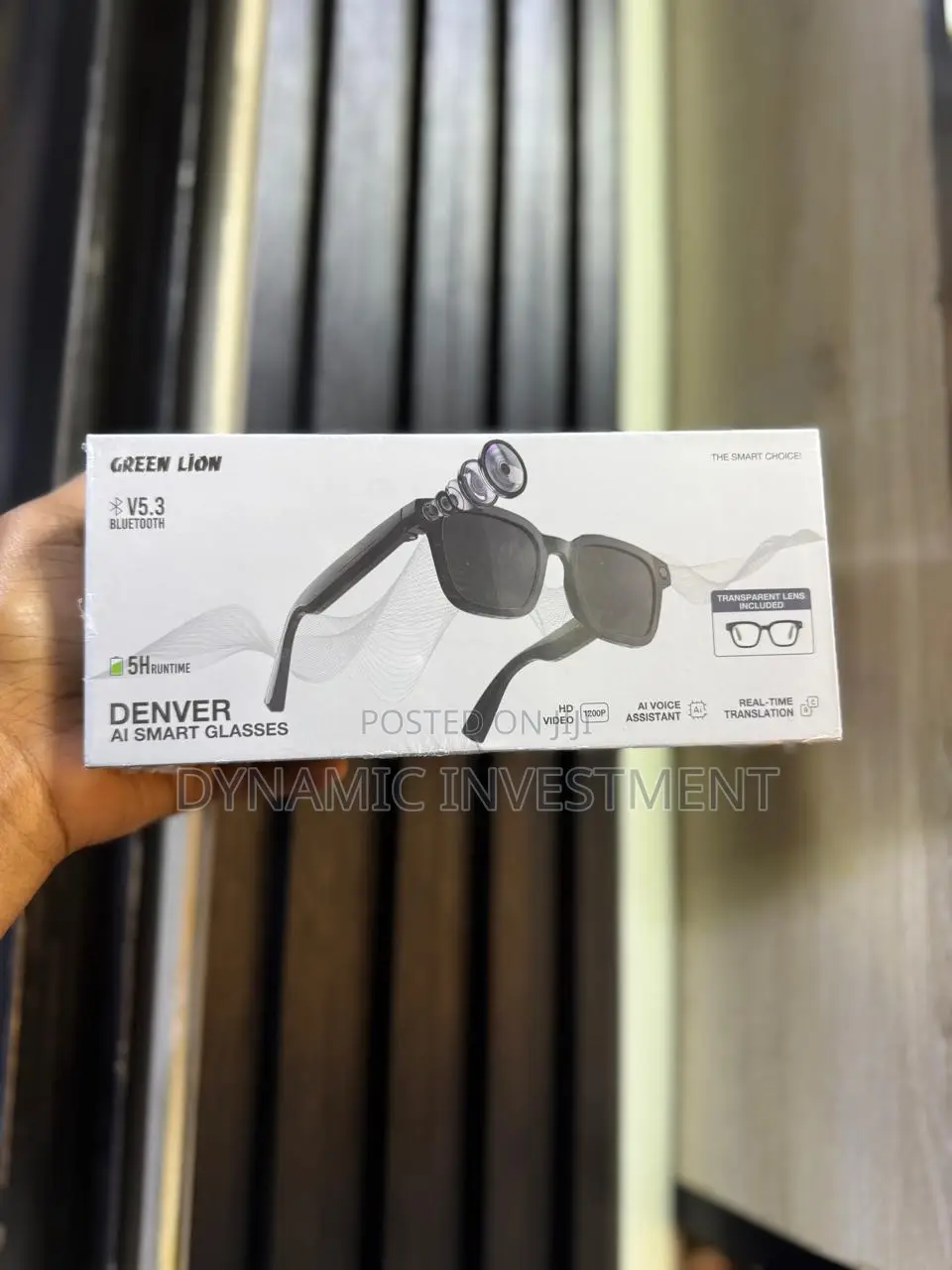 Green Lion Denver Ai Smart Glasses With Camera - Black