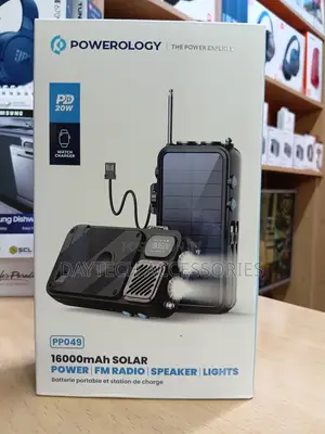 Solar Charging Power Bank Powerology 16000Mah.