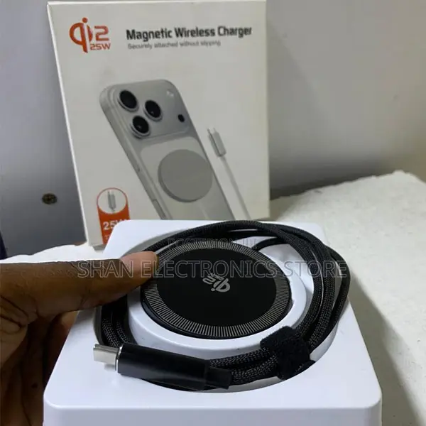 Black Q12 Slim Magnetic Wireless Phone Charger Pad