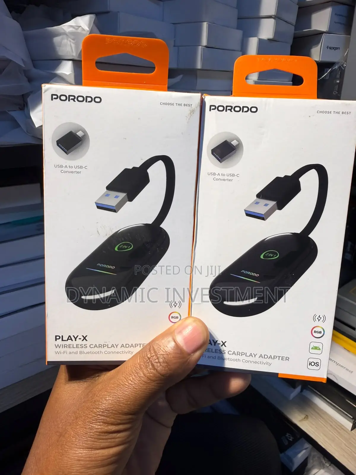 Porodo Play-X Wireless Adapter for CarPlay With Wi-Fi and Bluetooth