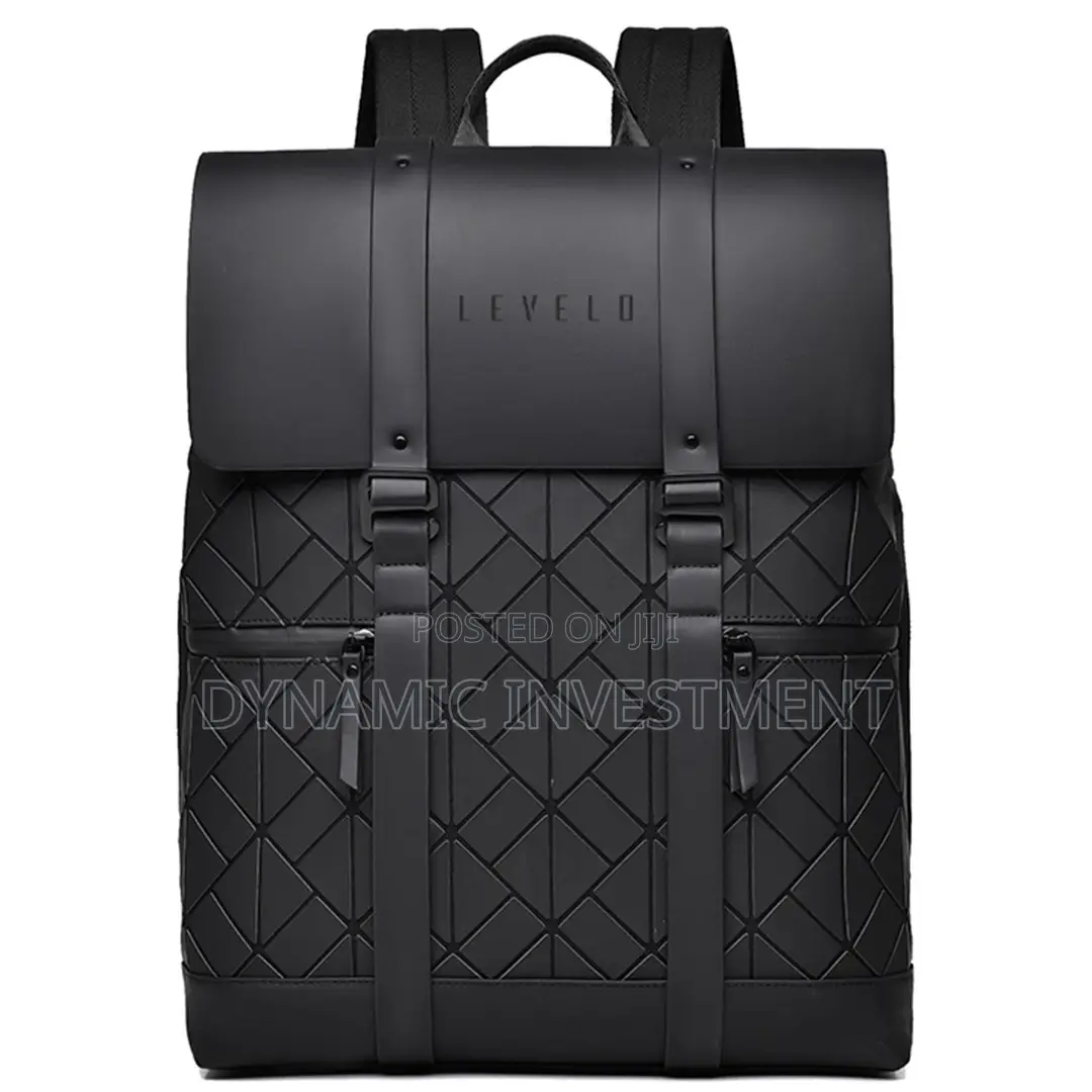 Levelo Premium Waterproof PU Leather Business Laptop Backpack/Bag