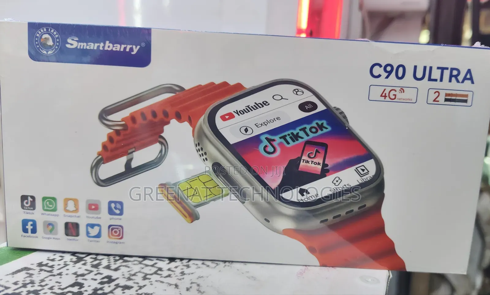 Smartbarry C90 ULTRA Smartwatch 4G Networks With SIM Card