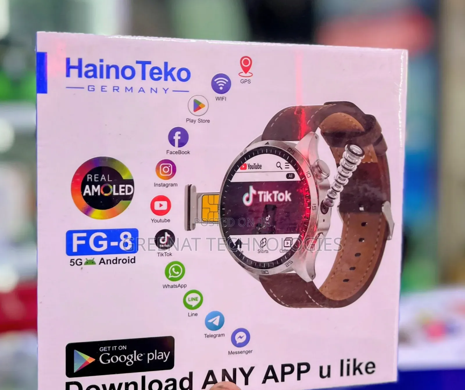 HainoTeko Germany FG-8 5G Android Watch 4GB+64GB Real AMOLED SIM Card