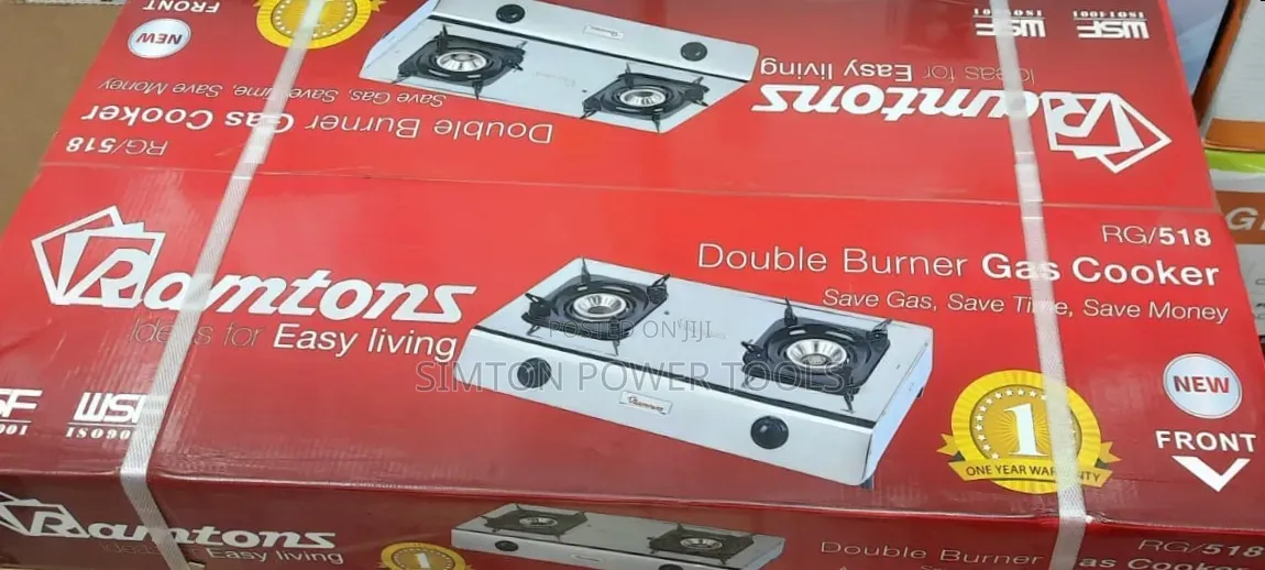 Ramtons RG/518 - 2 Burner Gas Cooker- Stainless Steel- Silver (1YR WRT