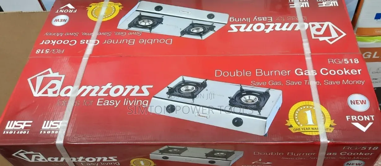 Ramtons RG/518 - 2 Burner Gas Cooker- Stainless Steel- Silver (1YR WRT
