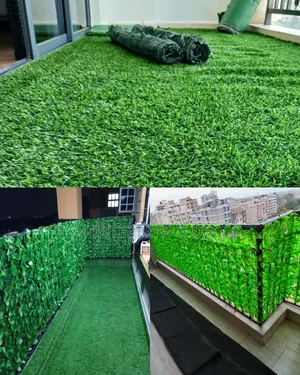 Pure Green Turf Grass With Balvony Privacy Fence Fitted Ke