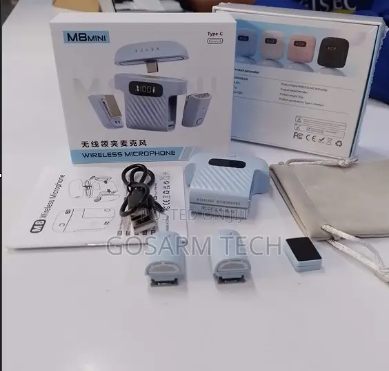 M8 Mini Wireless Phone Mic –Clip-on Microphone for Everyday Recording