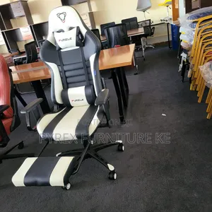 Leather Reclining Gaming Chair Set With Lumbar Support