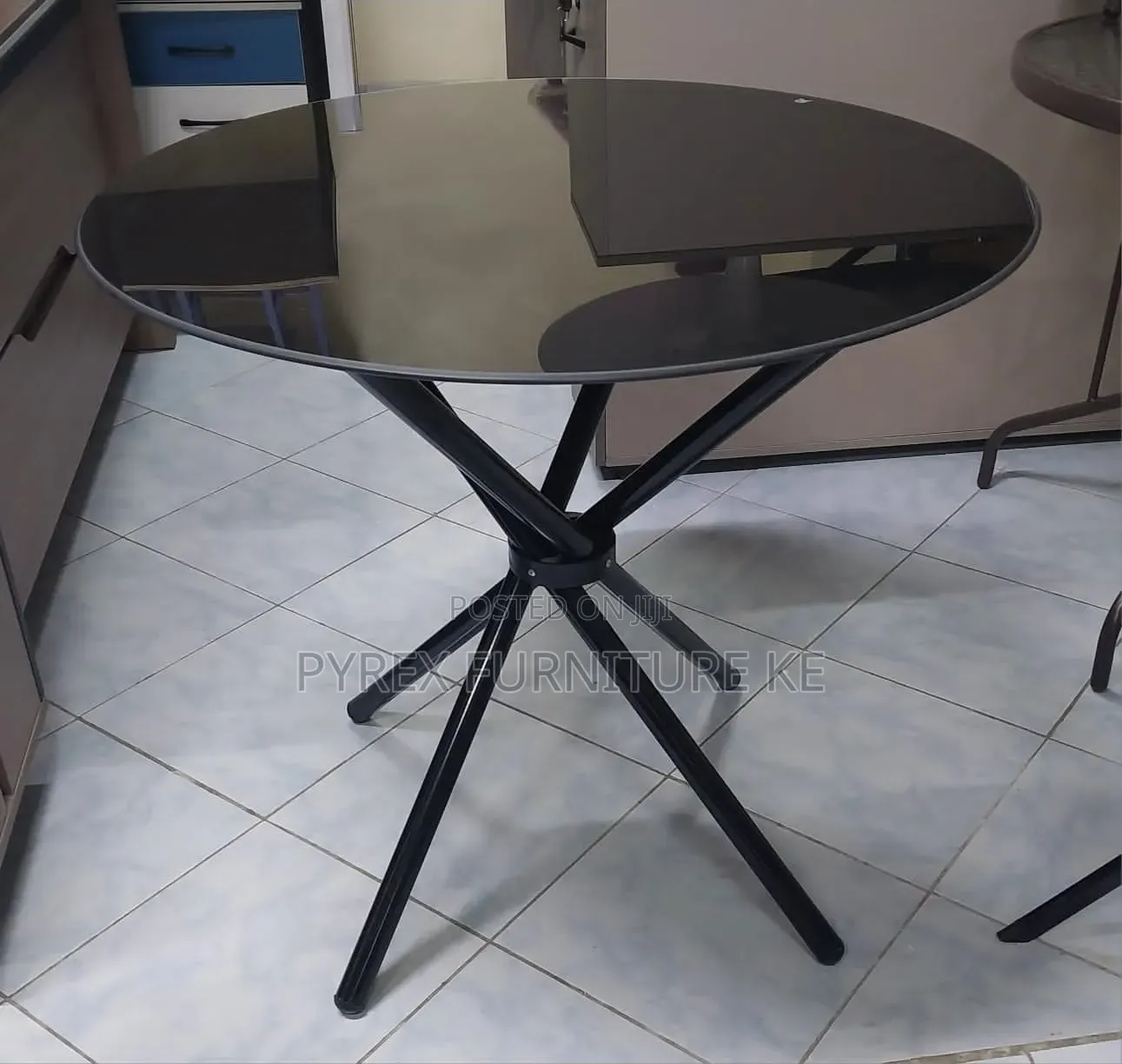 Modern Glass Top Cafe Table