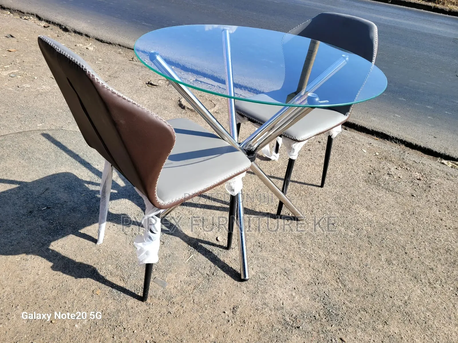 2 Seater Glass Dining Set