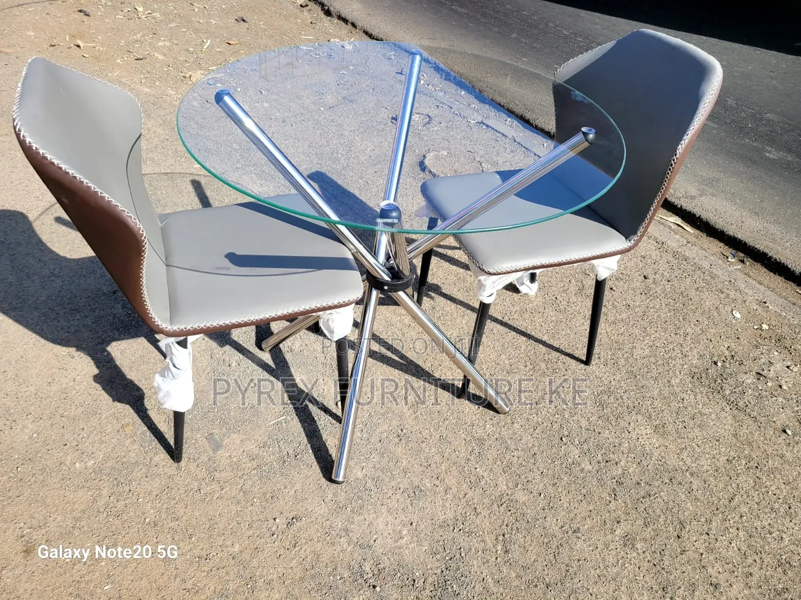 2 Seater Glass Dining Set