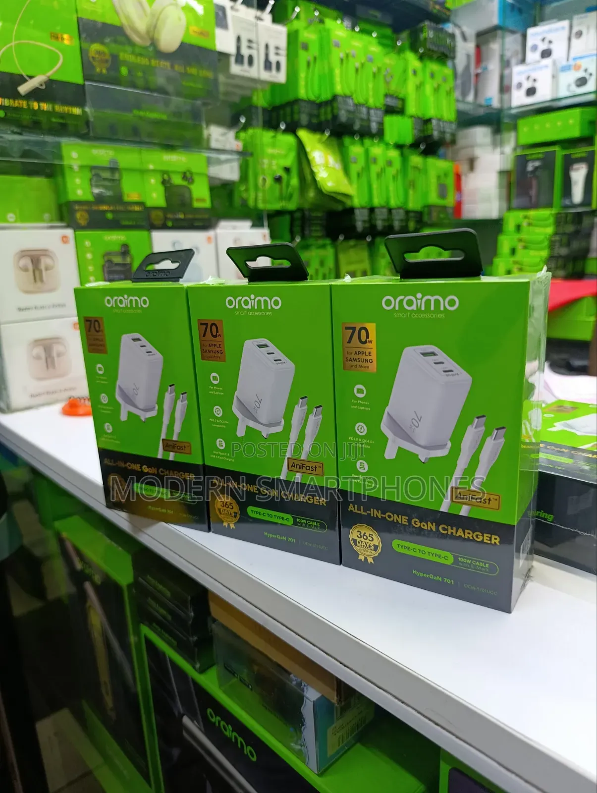 Oraimo HyperGaN 701 70W GaN Fast Charger With 3 Ports