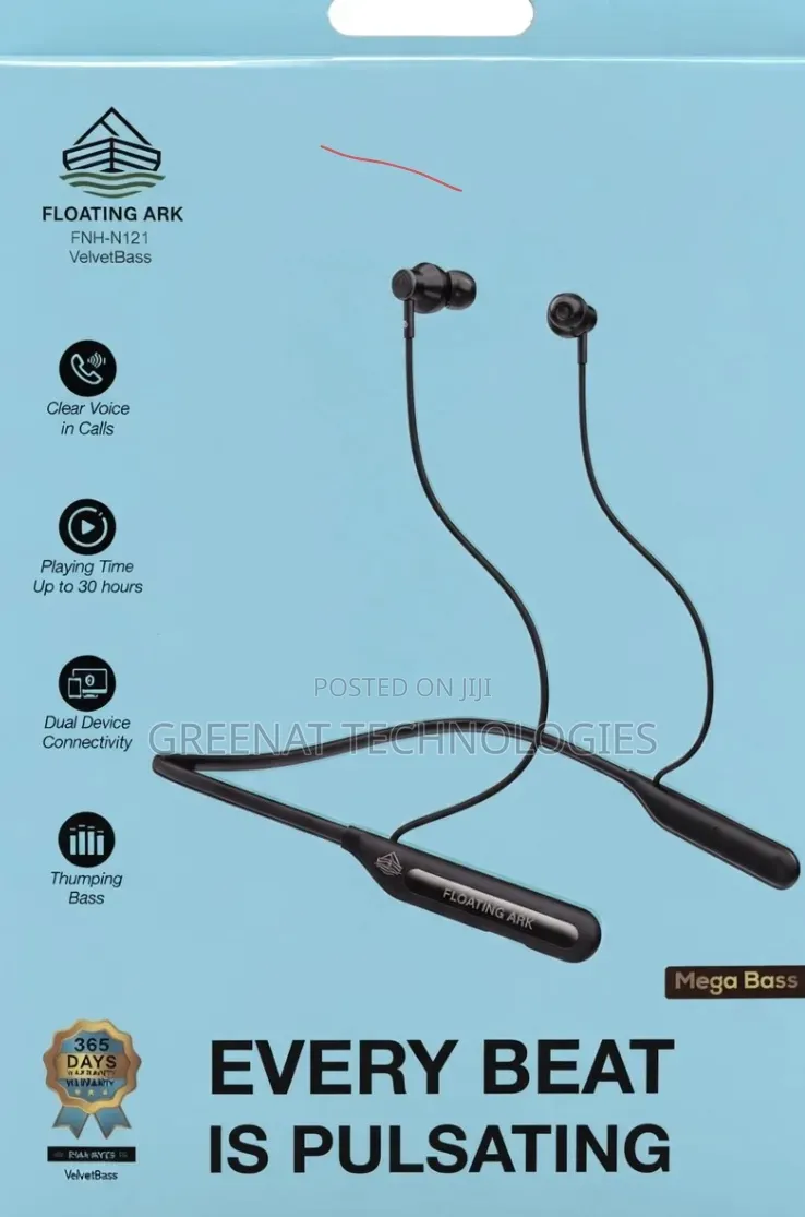 Floating Ark FNH-N121 VelvetBass Neckband 30Hrs Playtime Dual Device