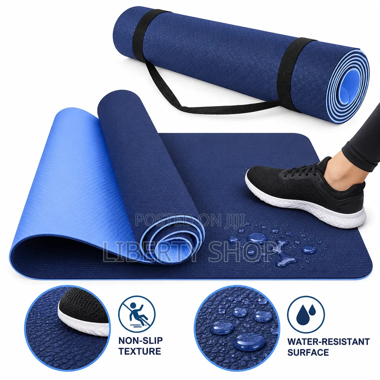 Non-Slip Quality Yoga Mat – Cushioned Exercise and Fitness Mat