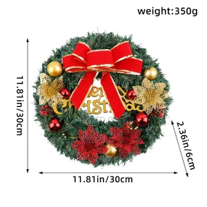 30cm Decorative Christmas Door Wreath With Bells & Ornaments