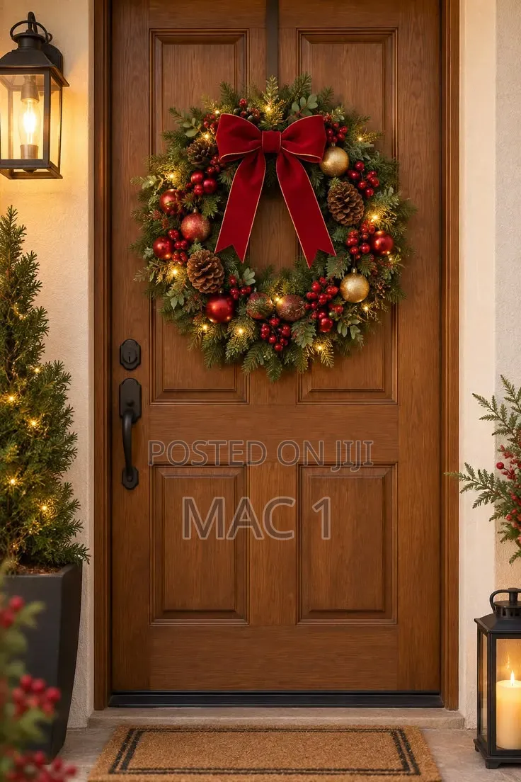 Beautiful Festive Christmas Wreath (30cm) for Front Door & Home Decor