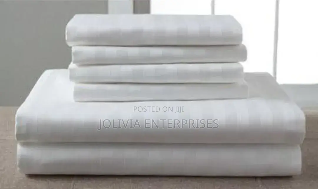 6 PCS White Cotton Bedsheets 5*6