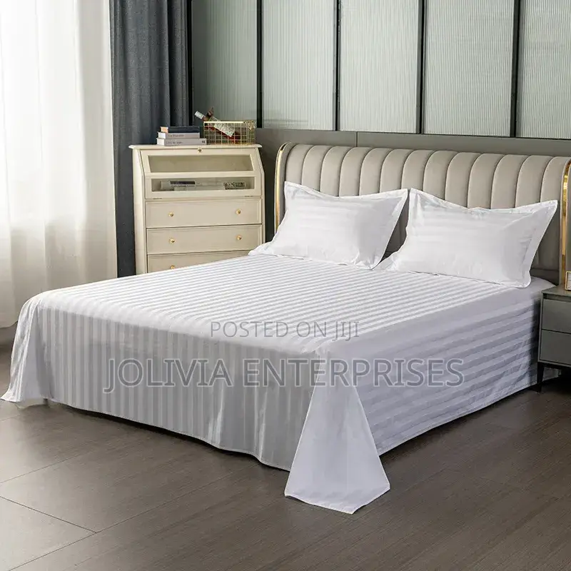 6 PCS White Cotton Bedsheets 5*6