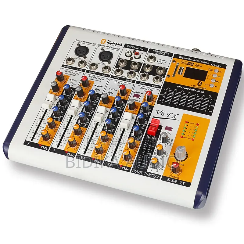 Wholesale NEW Sound Mixer 6 Channel Series Blue Tooth Function