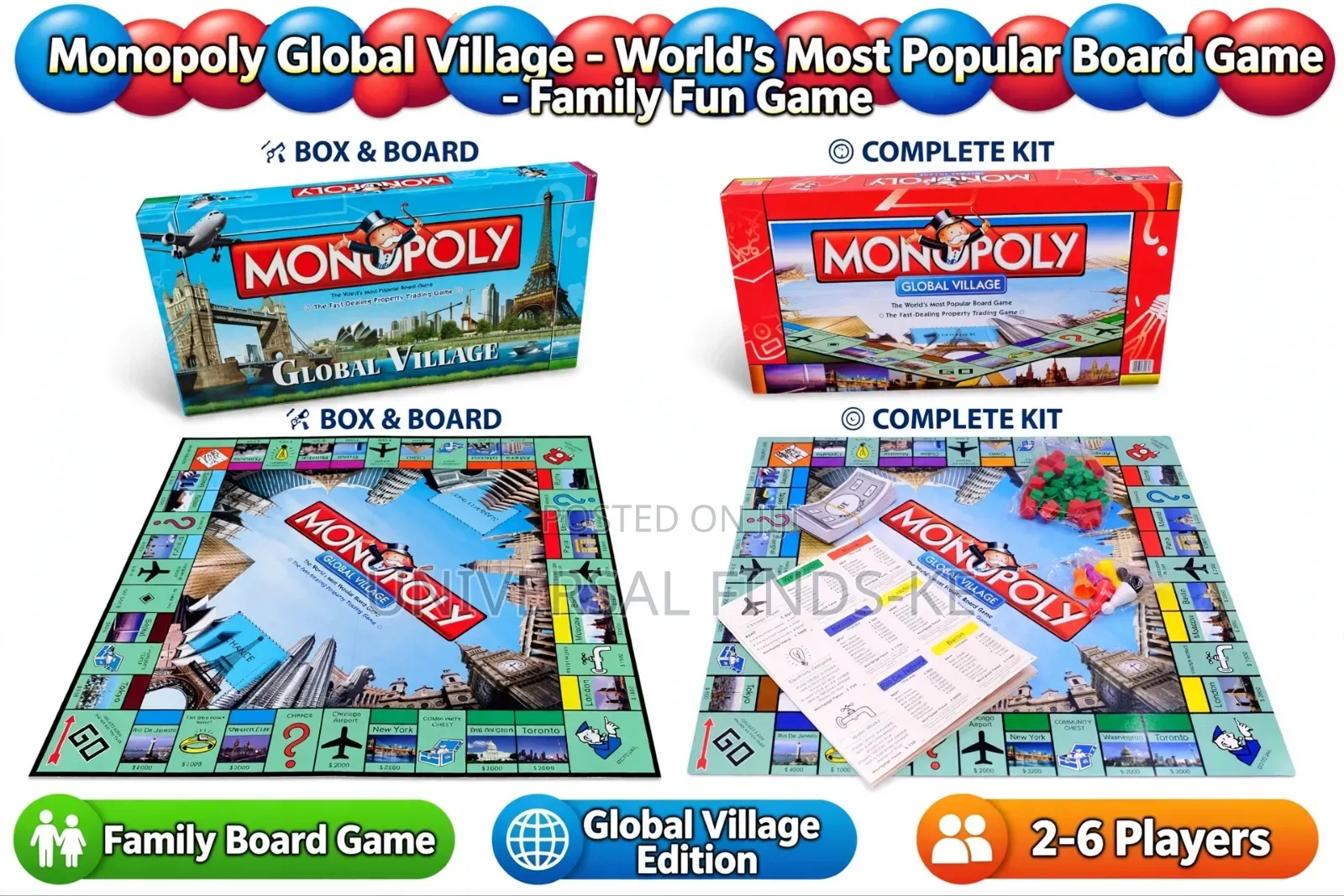 Monopoly Global Village Board Game for Family Fun and Strategy