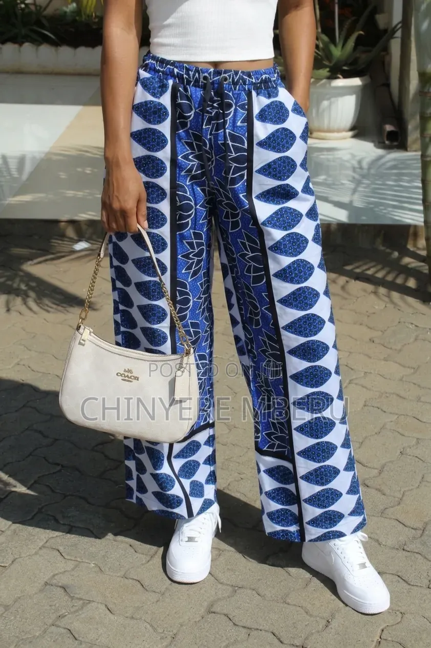 The Blue & White Leso Chichi Wide Leg Pants