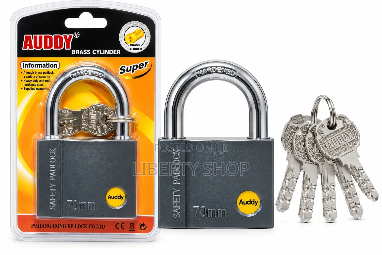 Audy Padlock – Heavy Duty Keyed Security Lock for Gates, Doors, Shops