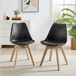 Black Dining Chair With Wooden Legs
