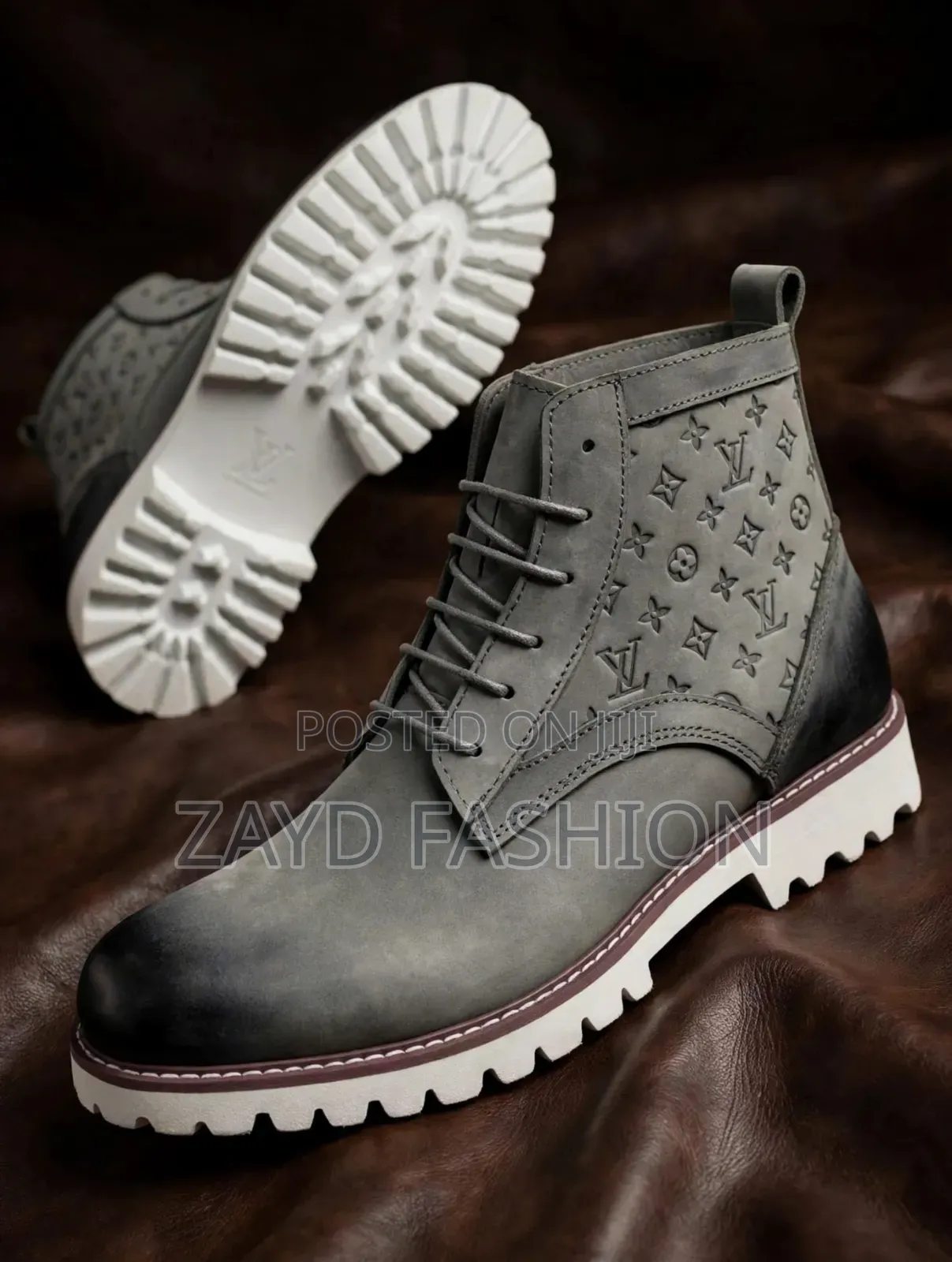 Louis Vuitton Grey Suede Boots