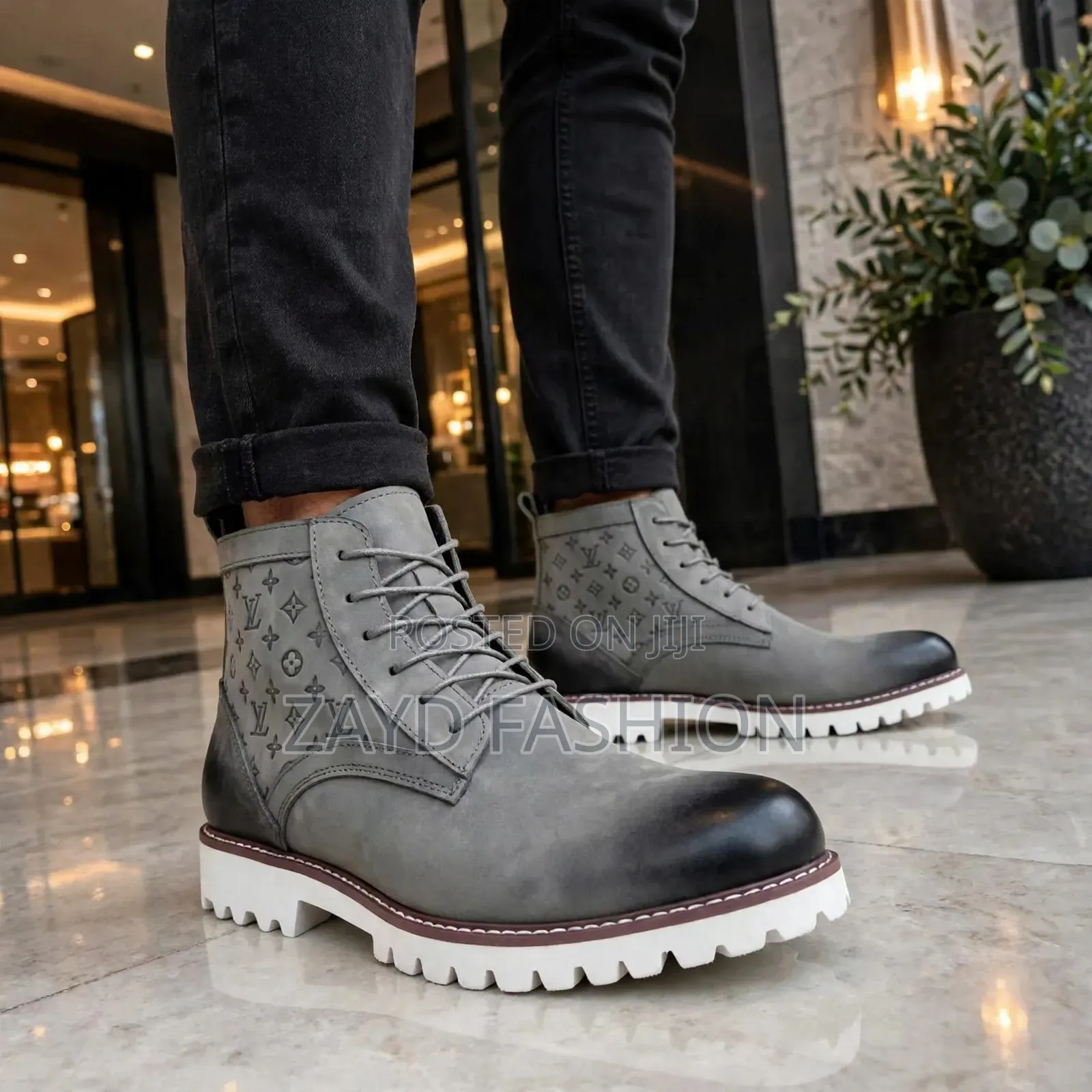 Louis Vuitton Grey Suede Boots