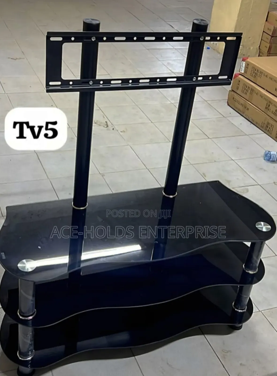 Glass TV Stand With Built-in TV Bracket TV4/ TV5