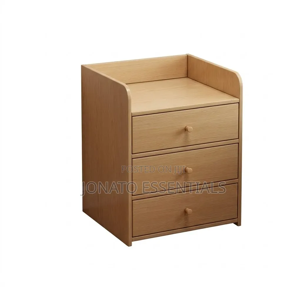 Modern 3 Drawer Wooden Bedside Table Nightstand Organizer