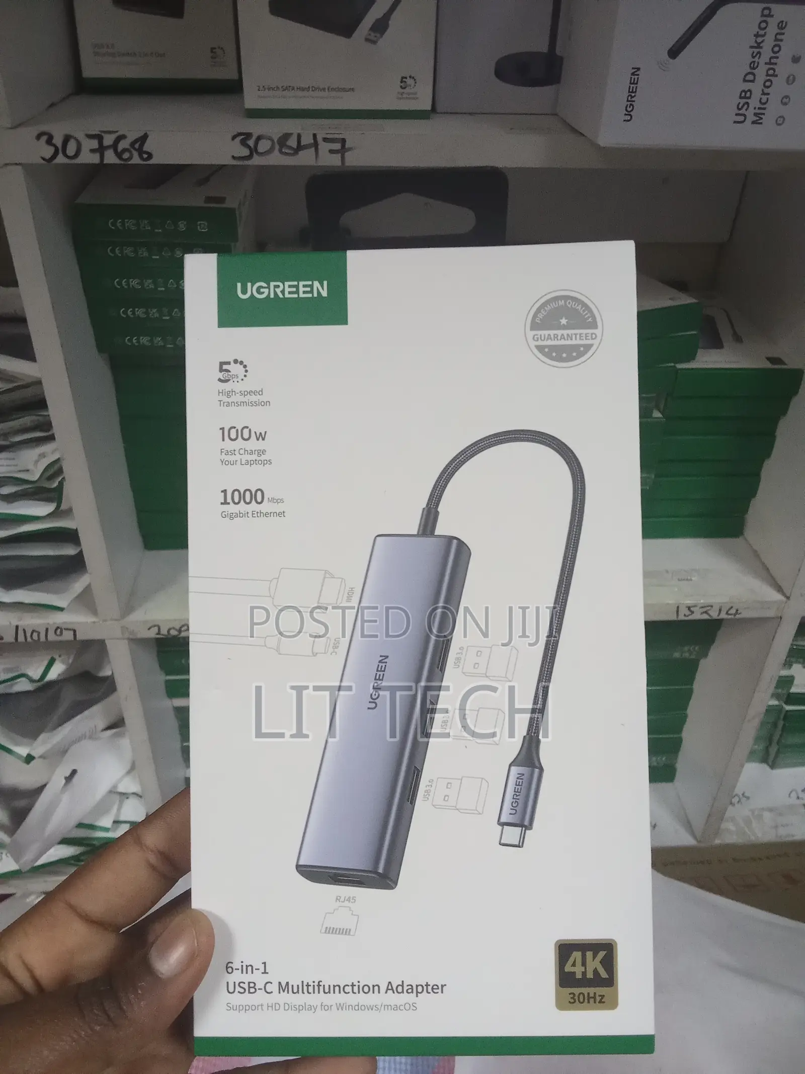 UGREEN 6-in-1 USB-C Multifunction Adapter (Such as the CM512 Model)