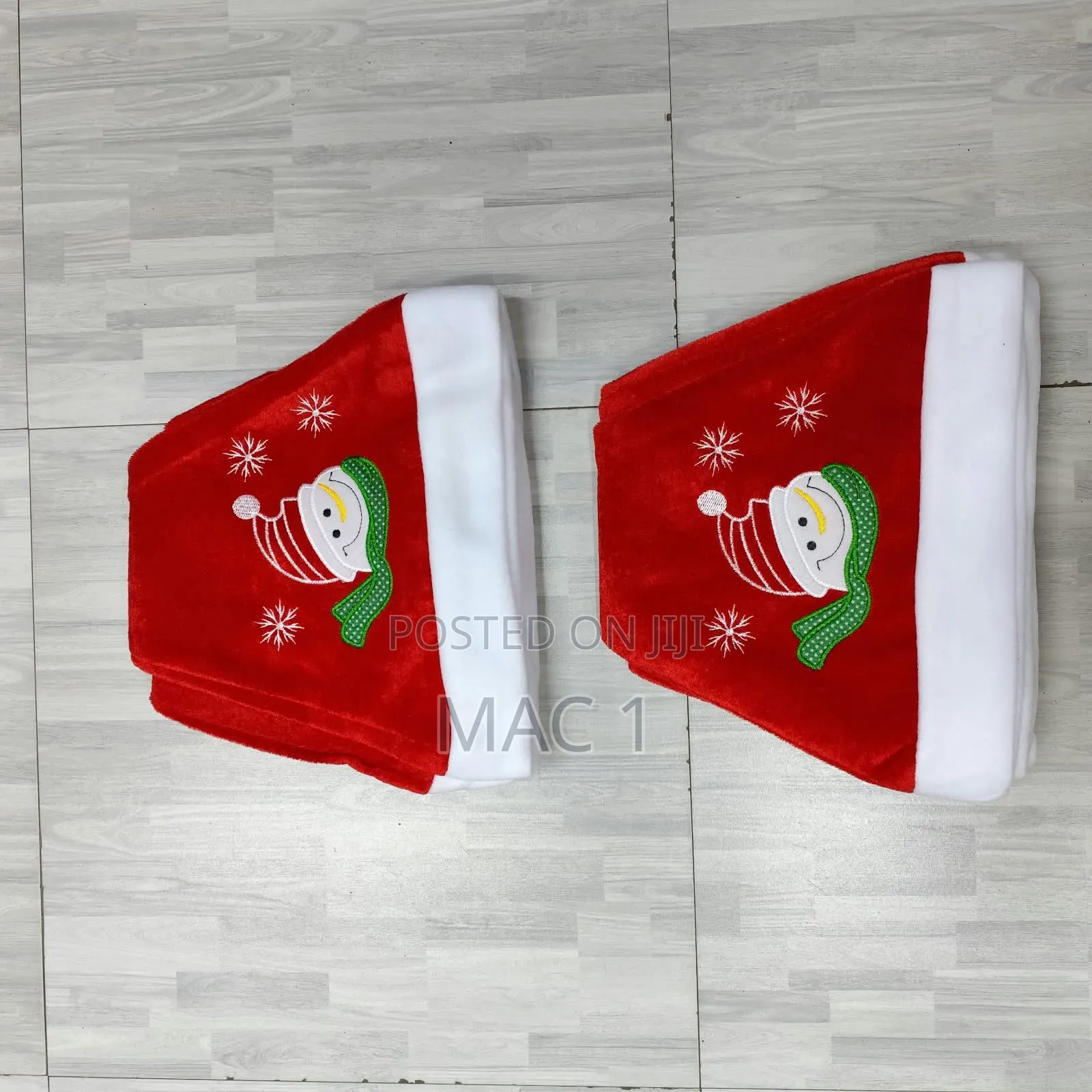 Plush "Merry Christmas" Santa Hat With Snowflake Print – High Quality