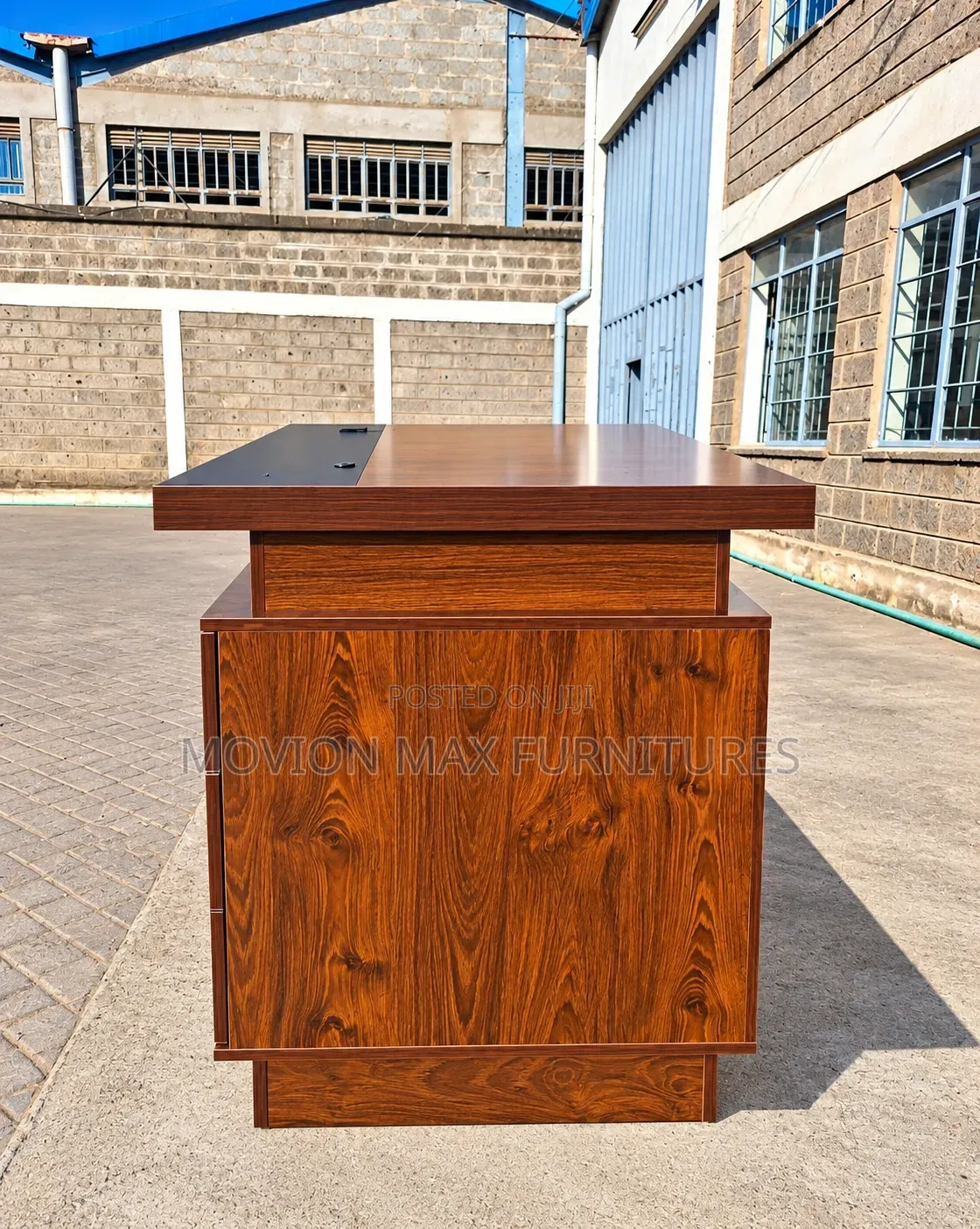 Executive Wooden Office Desk With /Side Cabinet – Modern Mahogany
