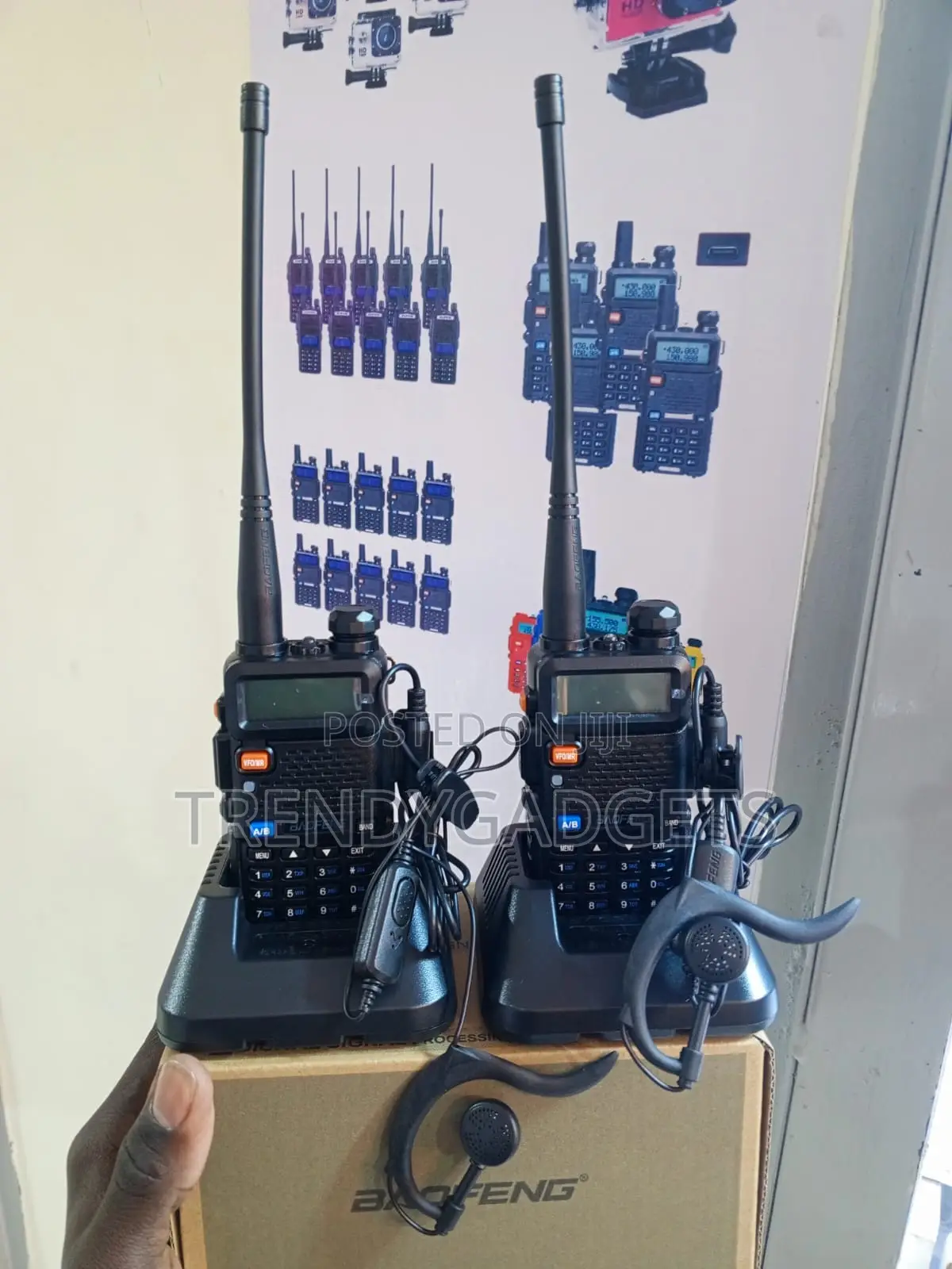 Baofeng UV-5R Two Way Radio Set With Desktop Charging Cradles