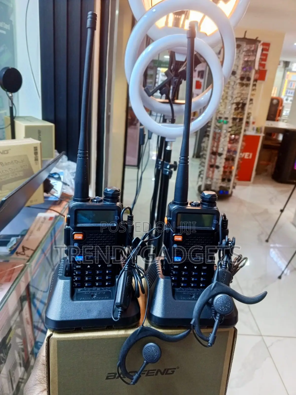 Baofeng UV-5R Two Way Radio Set With Desktop Charging Cradles