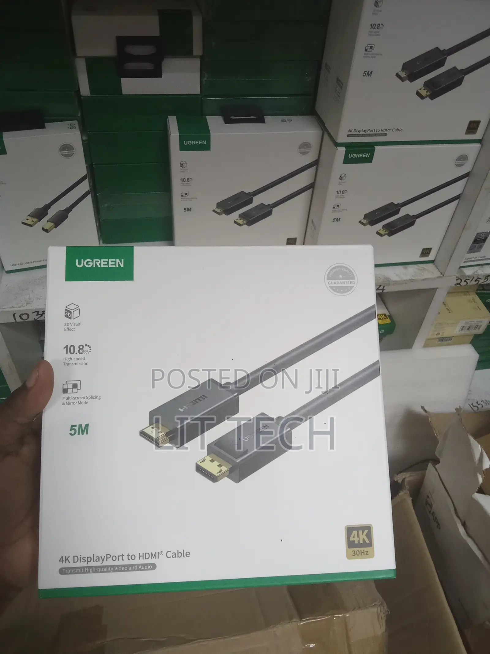UGREEN DP101 (Model 10204) 5-Meter DisplayPort to HDMI 4K at 30Hz Cable.