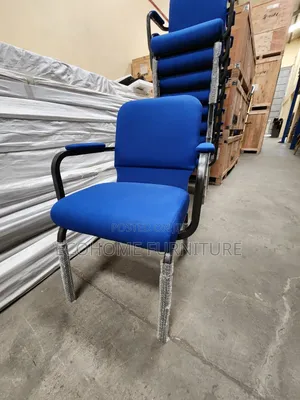 Banquet Chair – Blue Padded Stackable Chair With Armrests