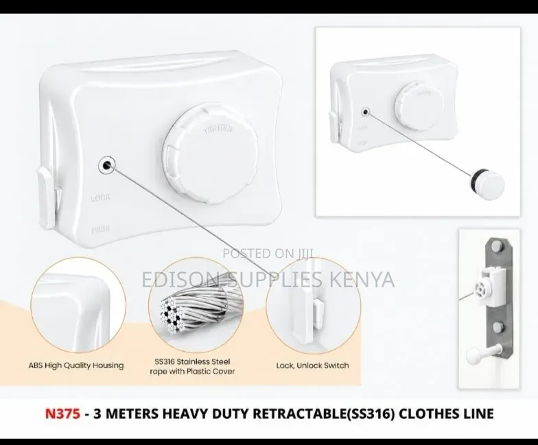 Retractable Clothes Line Extendable Cloth Line Dryer Hook