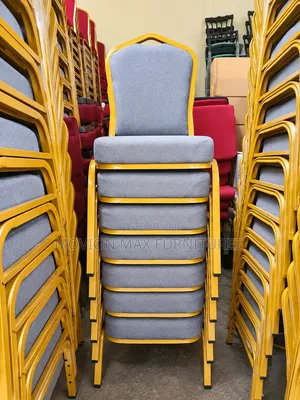 Elegant Upholstered Banquet Chair With Gold Metal Frame Event Chair
