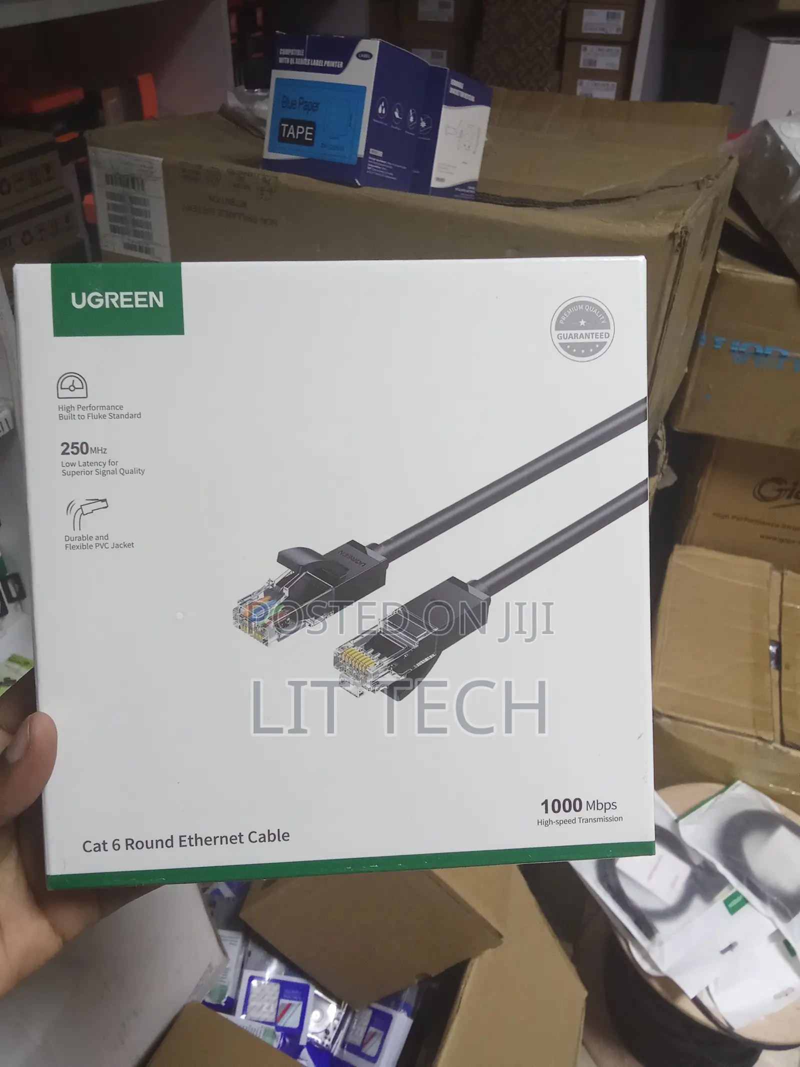 Ugreen Cat 6 U/Utp Lan Cable 2m (Black) (UG- 20160)