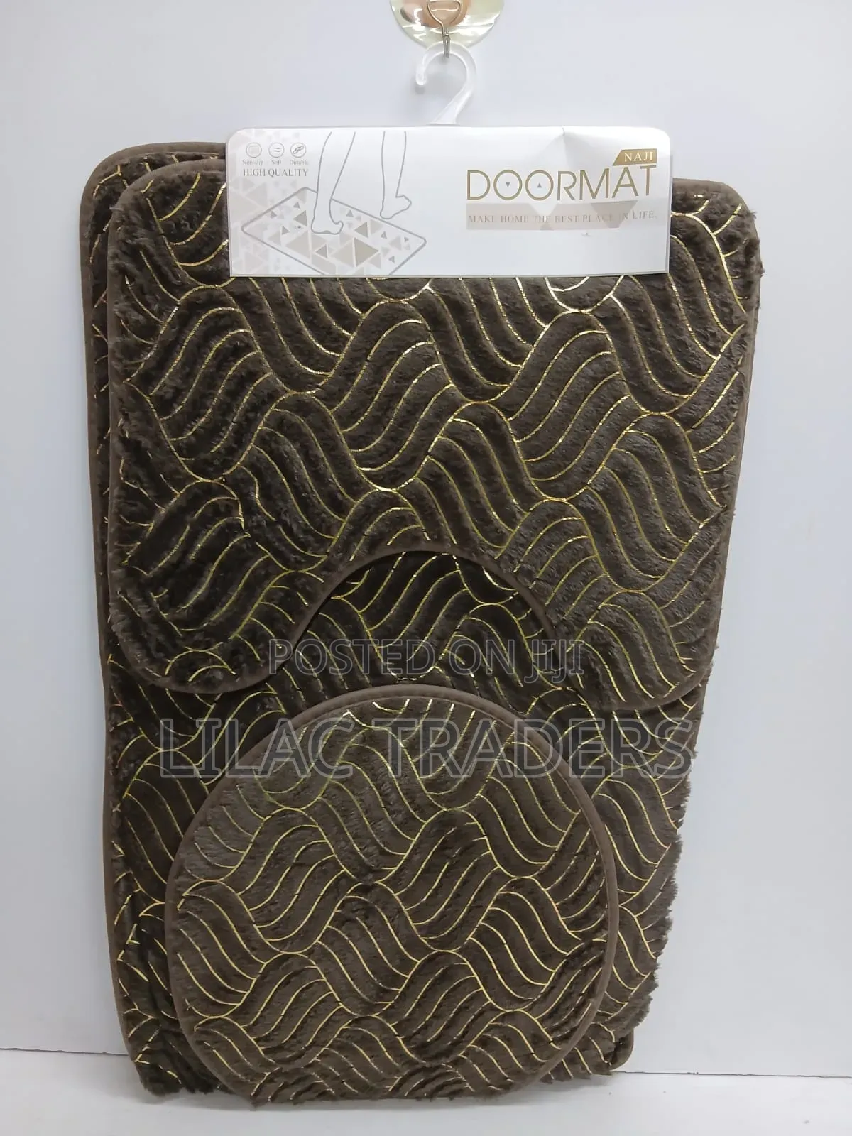 3-in-1 Non-Slip Bathroom Mat Set for Modern Homes Pre Alp
